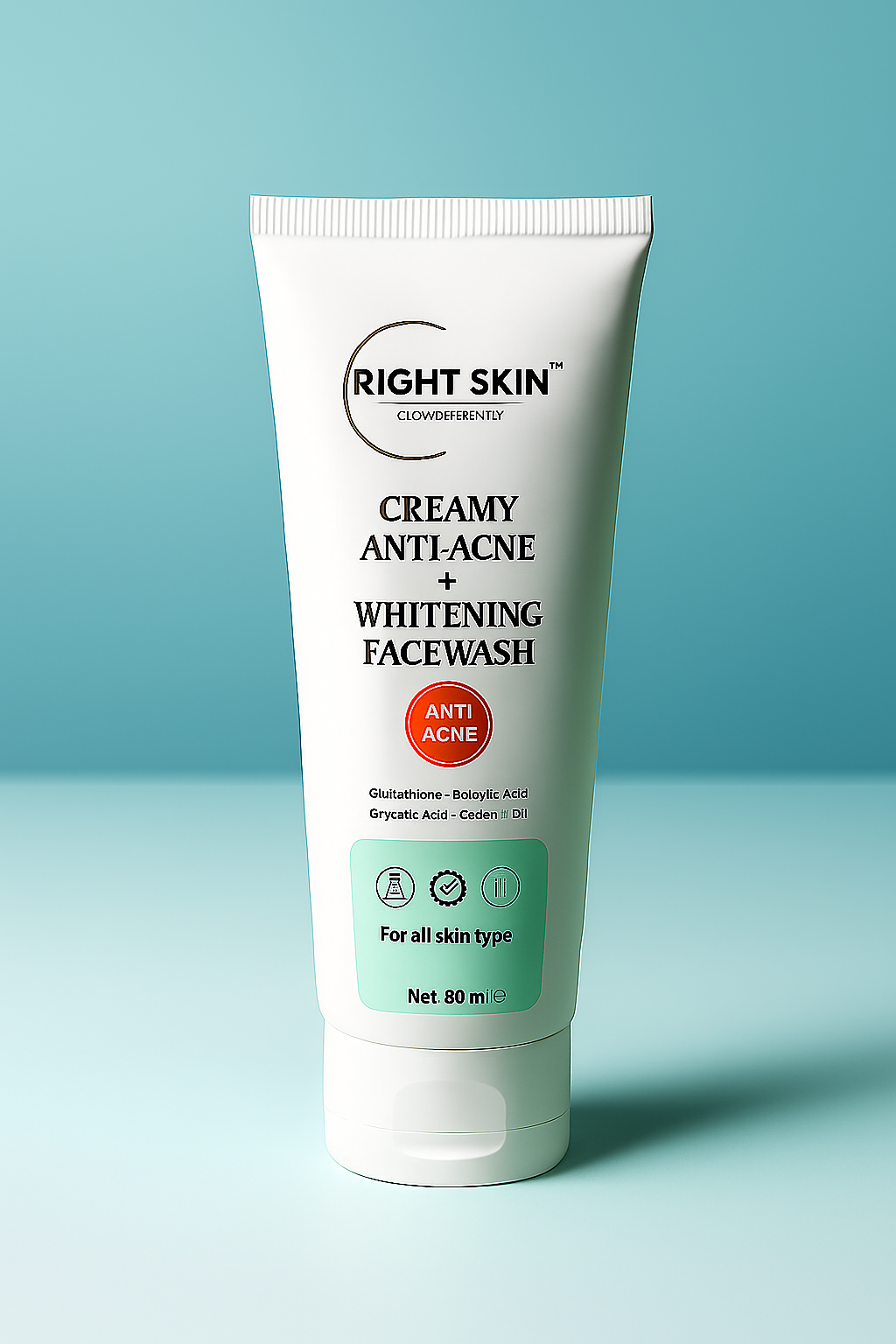 RIGHT SKIN™ Anti-Acne Face Wash | Whitening, Oil & Acne Control 80ml